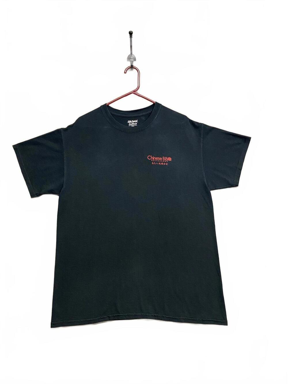 Chinese BBQ Restaurant Black Graphic T-Shirt on Gilden Tagless Men's Size Large